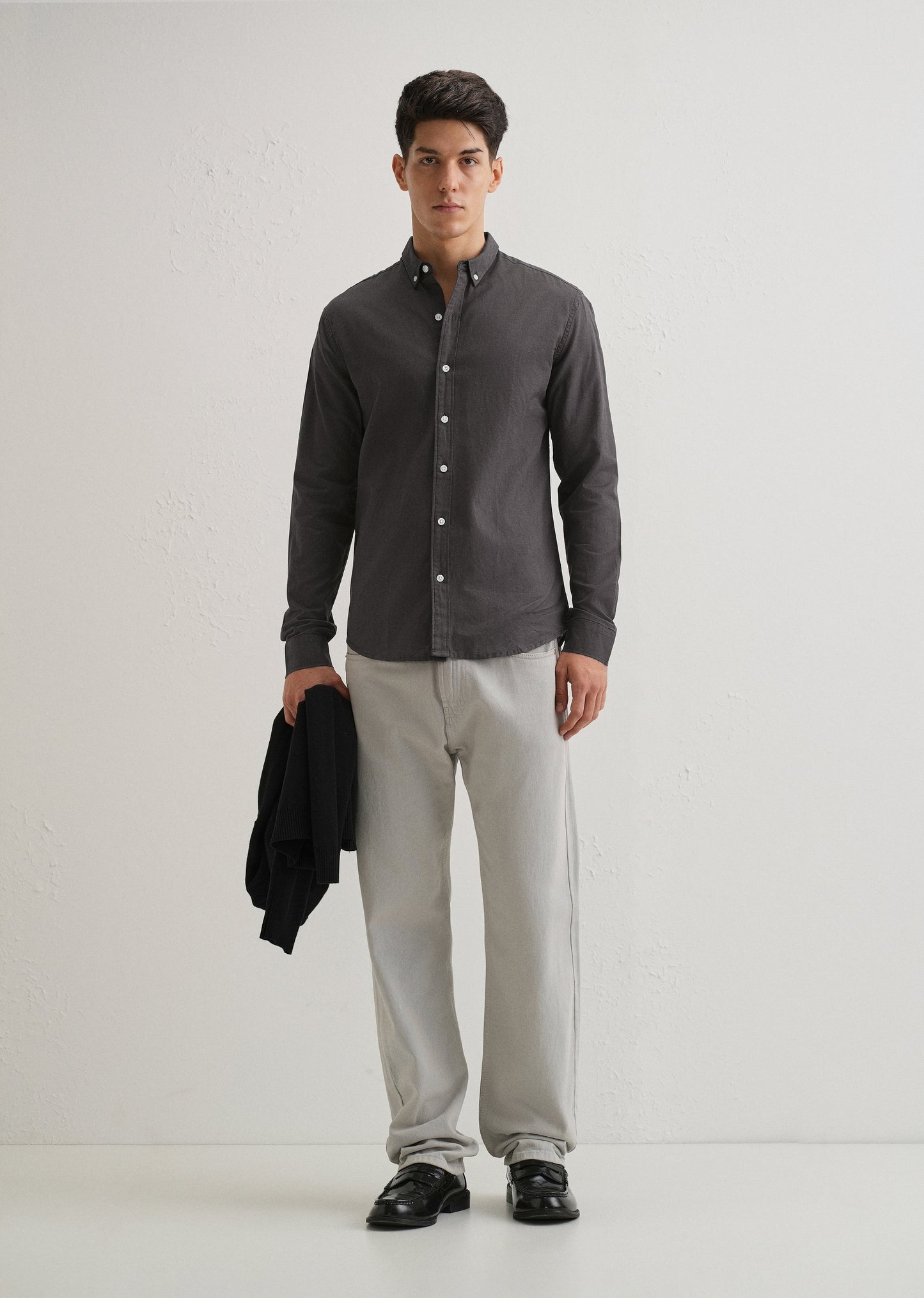 Granite Gray Cotton Linen Shirt