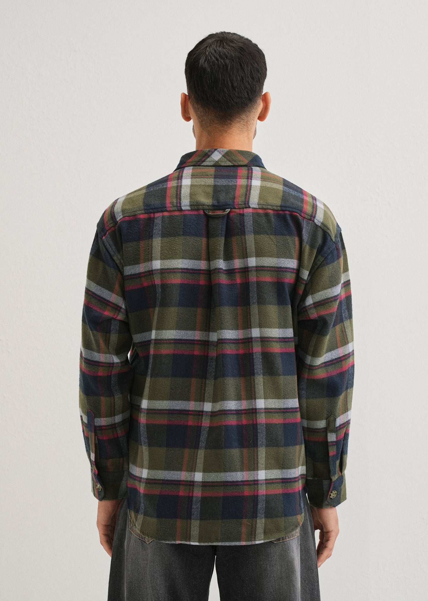 Green Checked Relaxed Fit Shacket