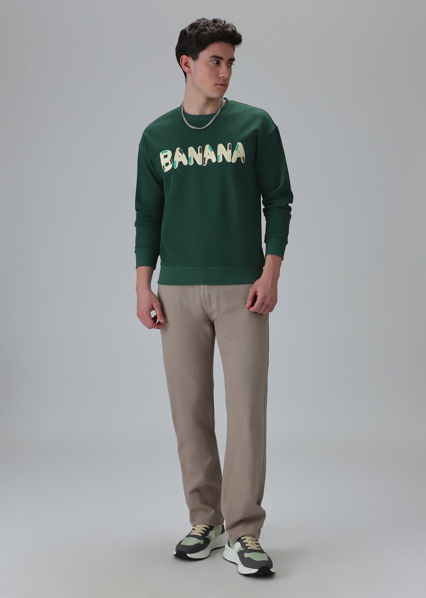 Green Embossed Sweatshirt