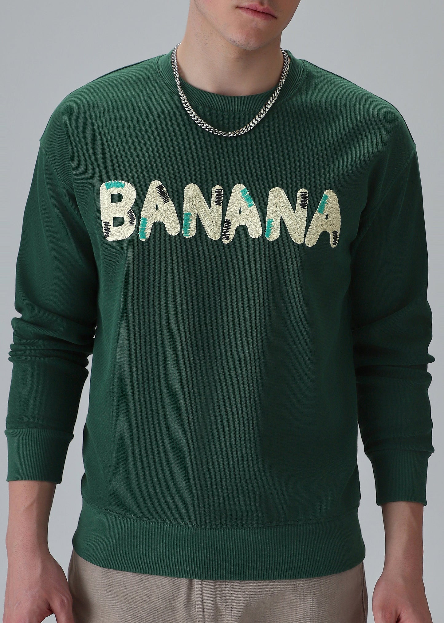 Green Embossed Sweatshirt