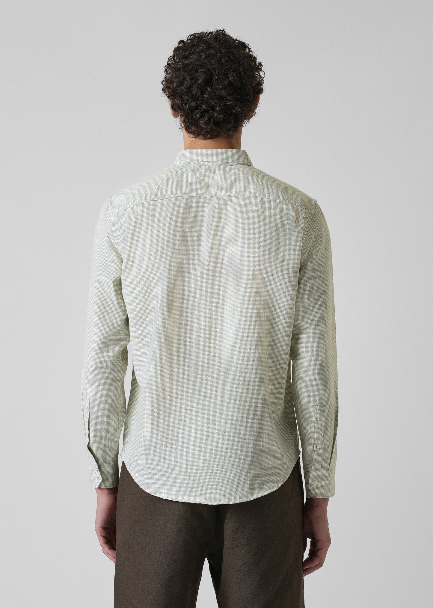 Green Micro Checks Blended Cotton Shirt