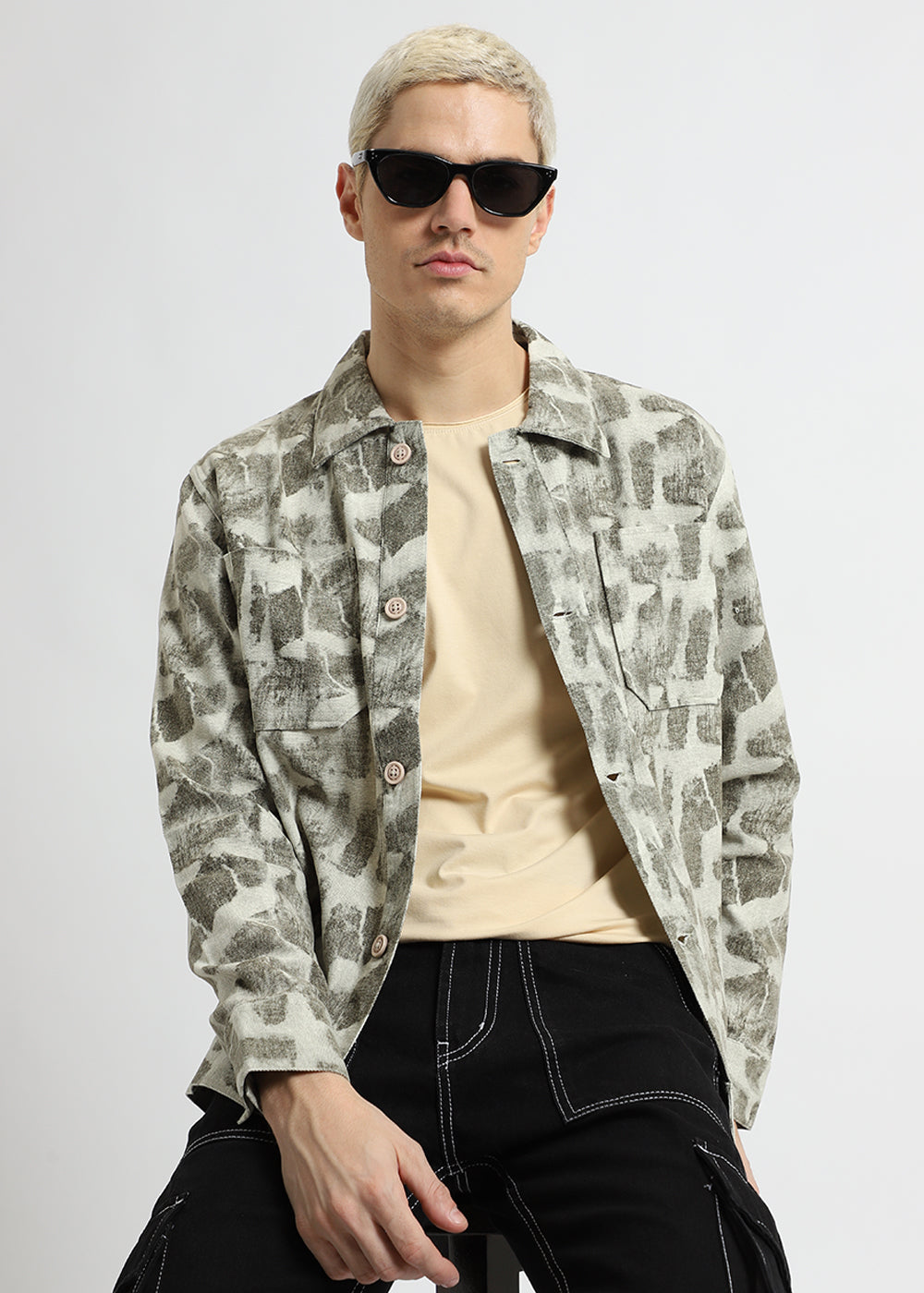 Sage Green Printed Summer Jacket