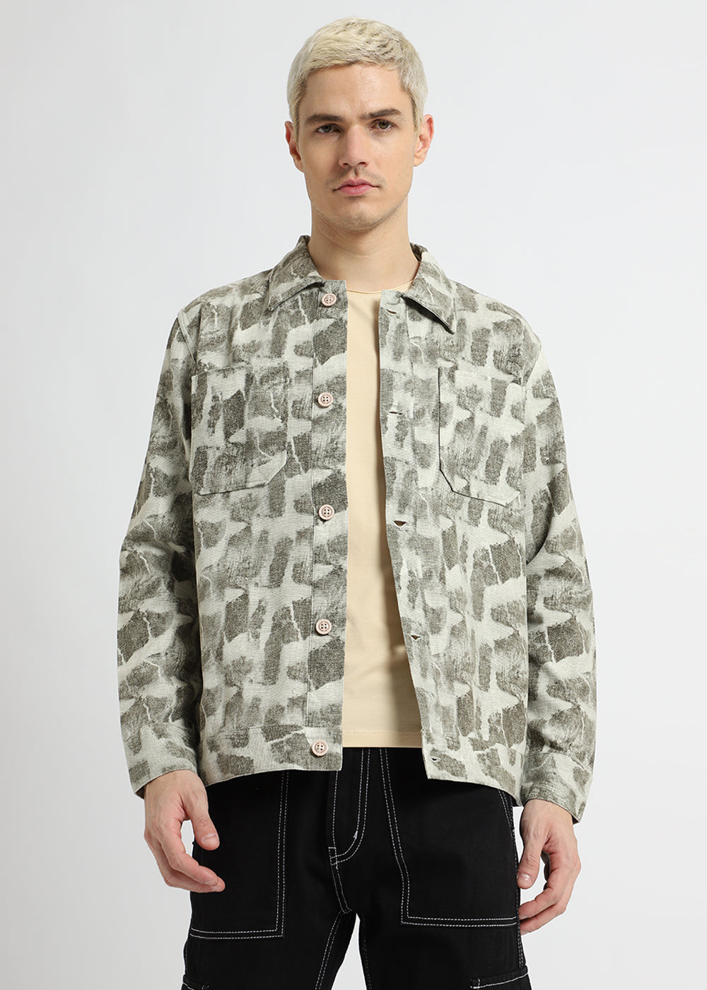 Sage Green Printed Summer Jacket