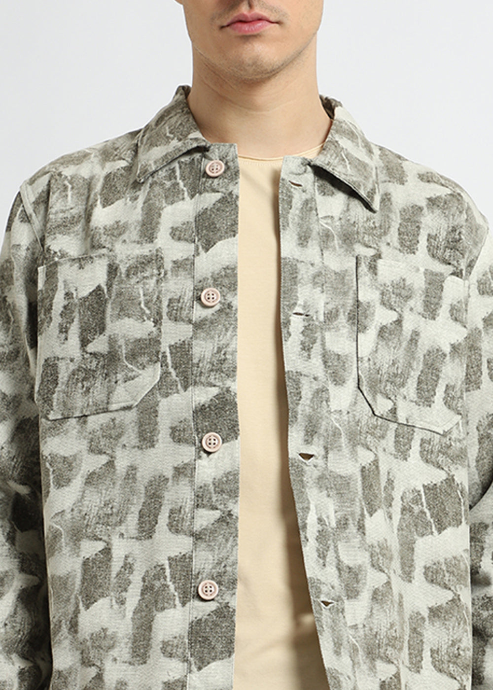 Sage Green Printed Summer Jacket