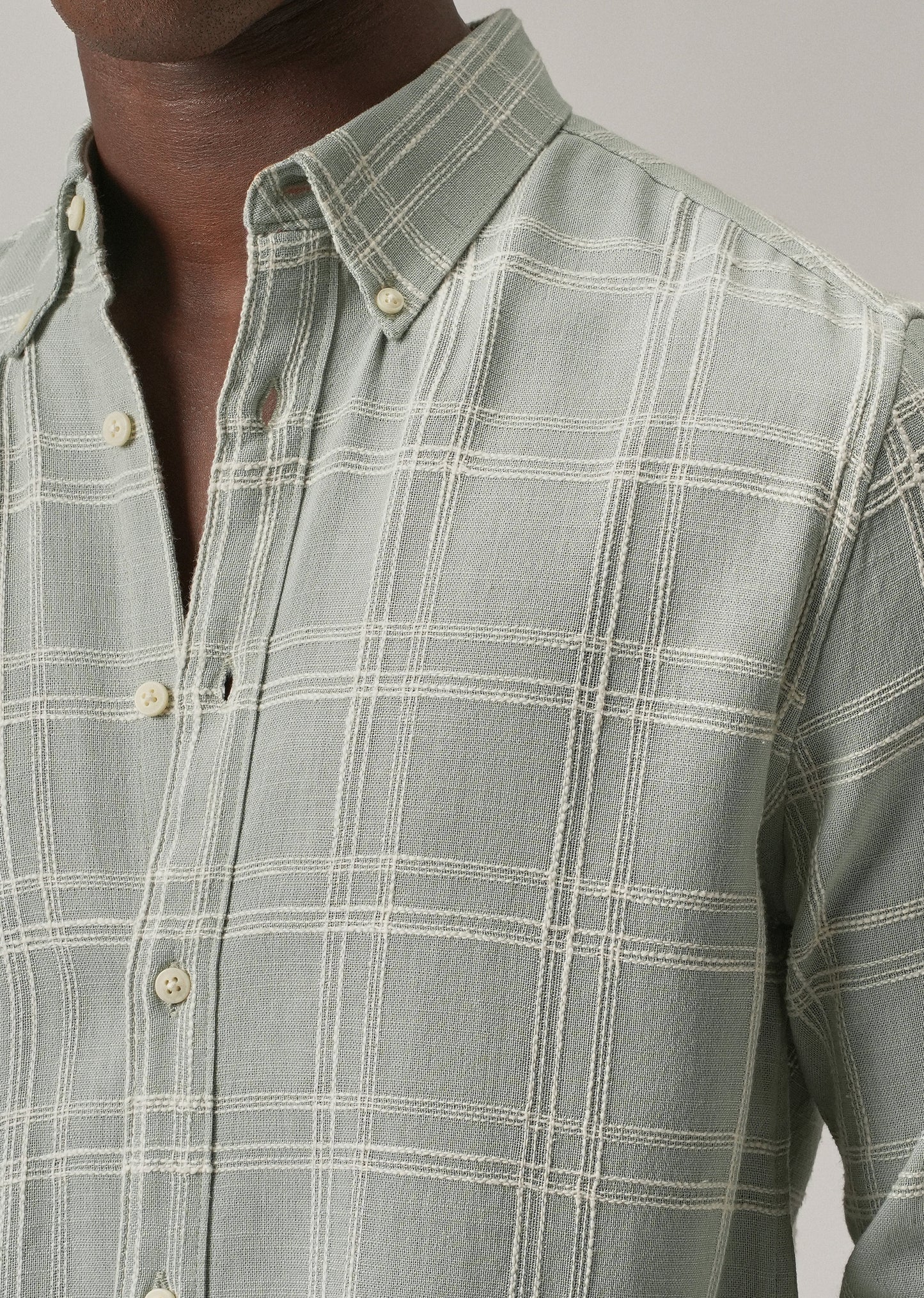 Green Chenille Check Shirt