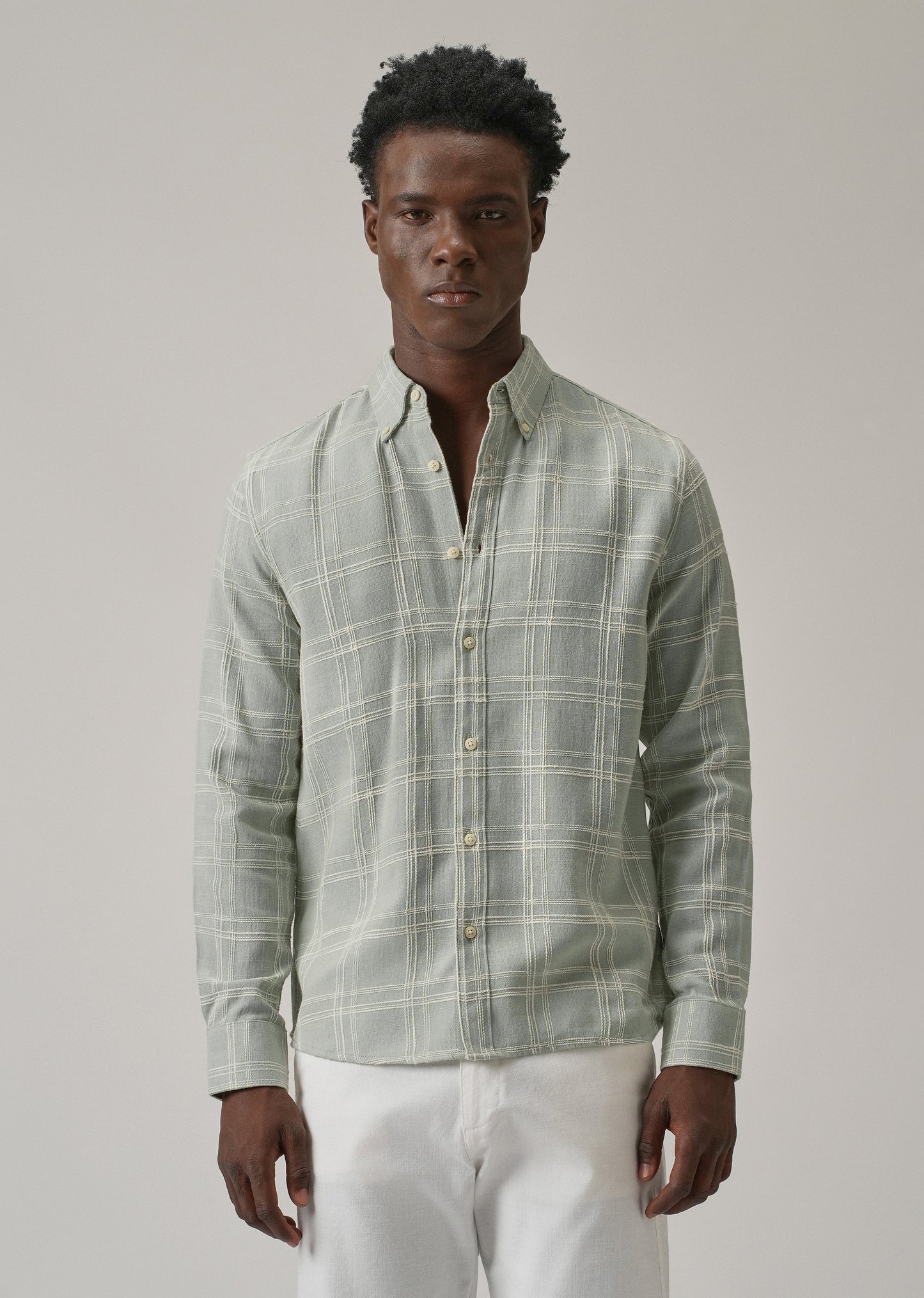 Green Chenille Check Shirt