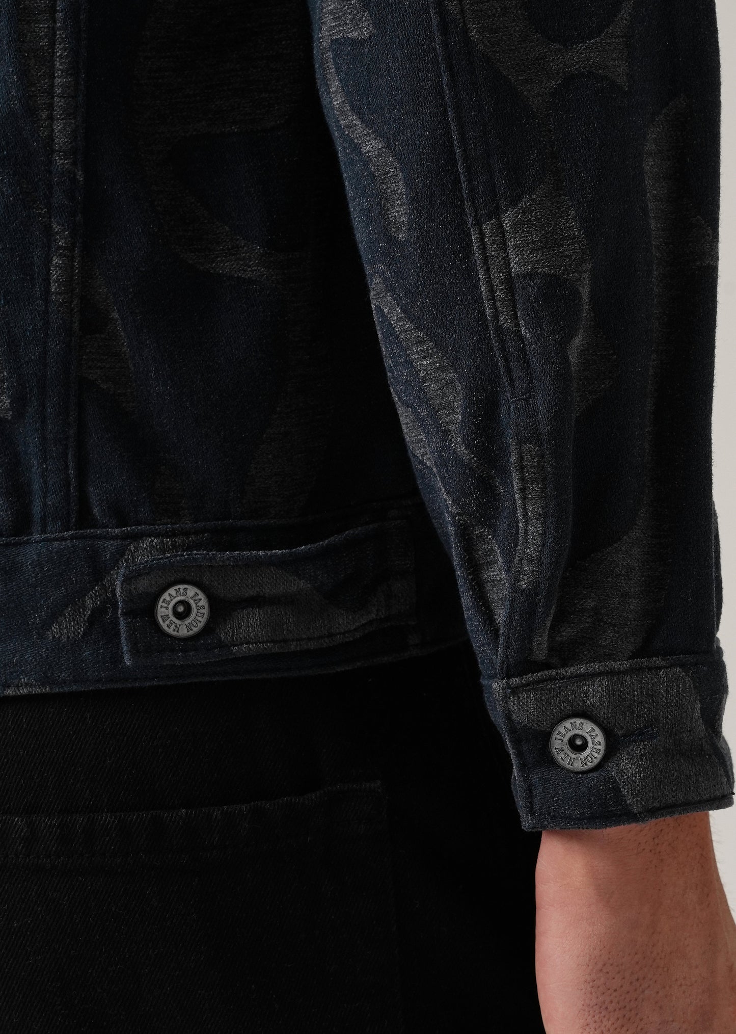 Grey Denim Jacquard Jacket