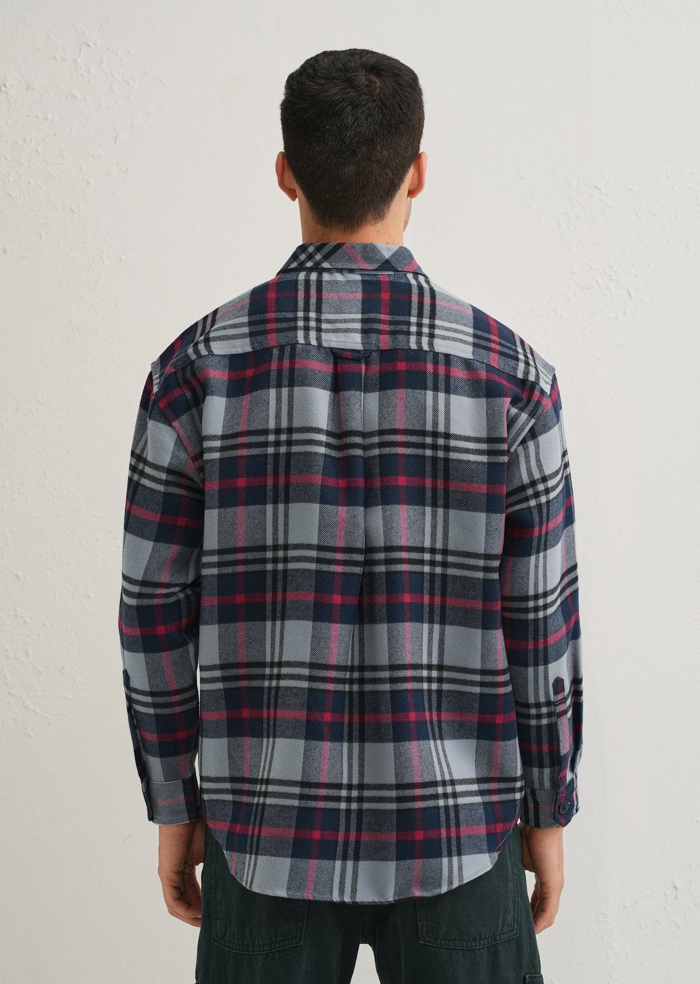 Grey Checked Relaxed Fit Shacket