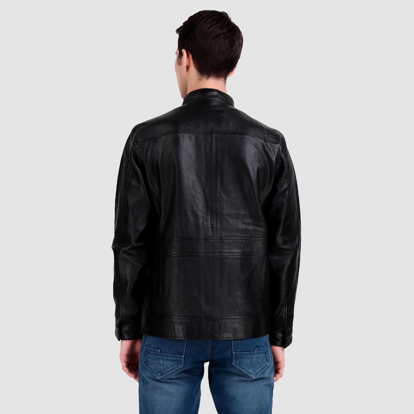 Iconic Plain Black Moto Jacket