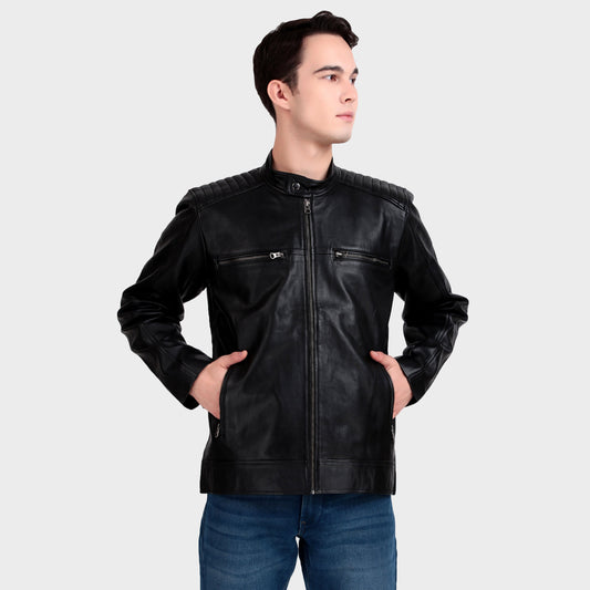 Heritage Classic Black Leather Jacket