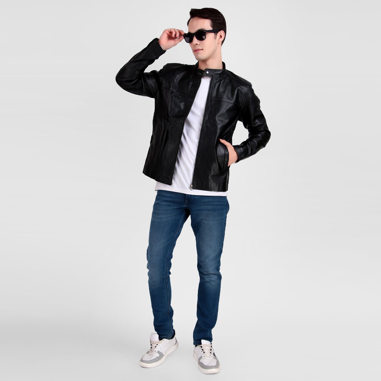 Bomber Black Leather Jacket