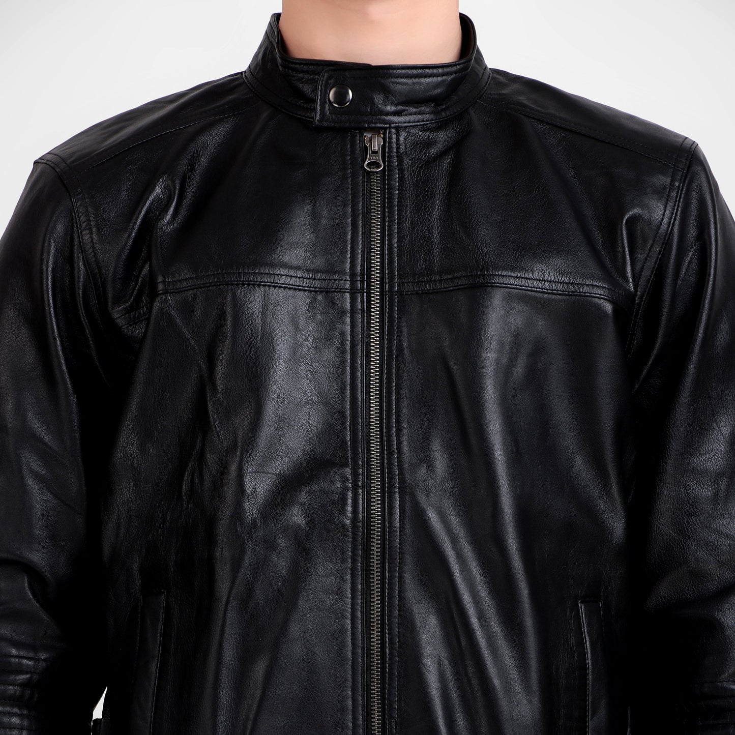 Bomber Black Leather Jacket