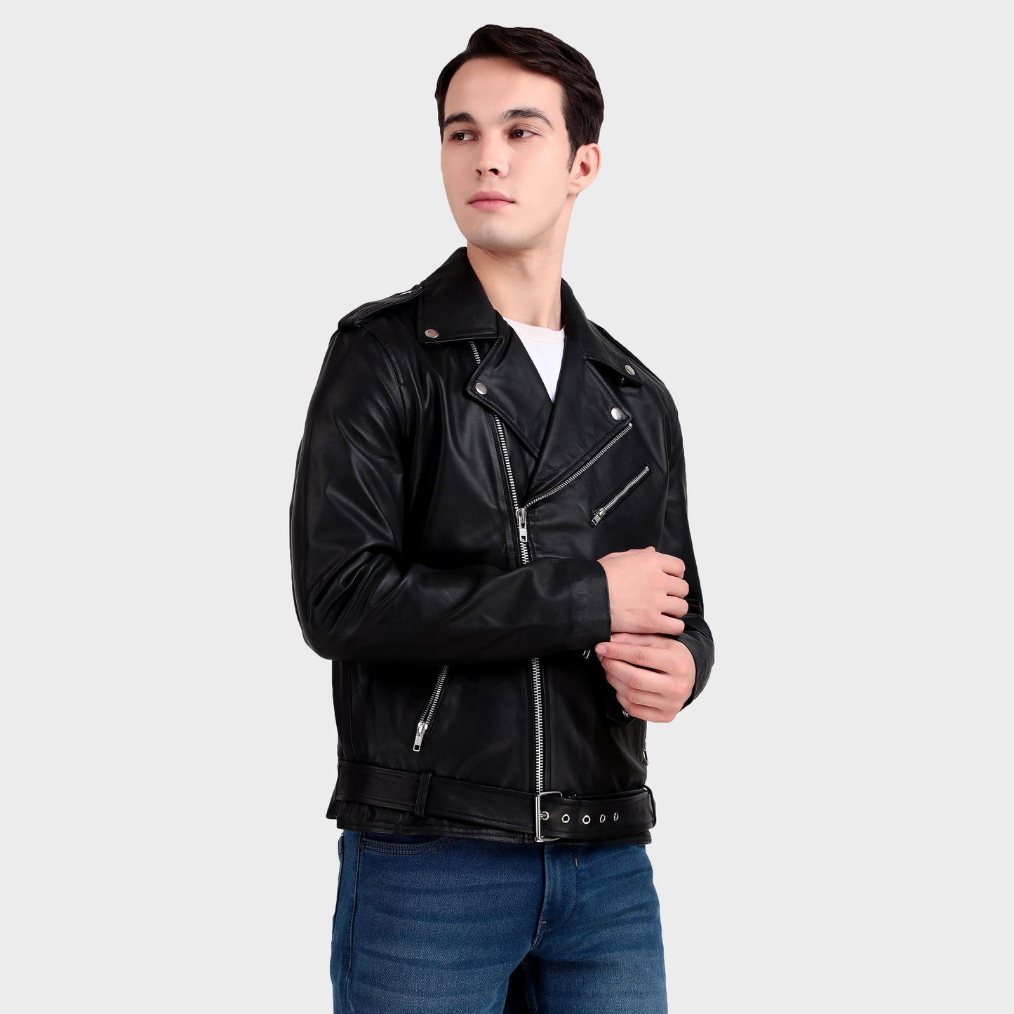 Motorcycle Black Leather Jacket