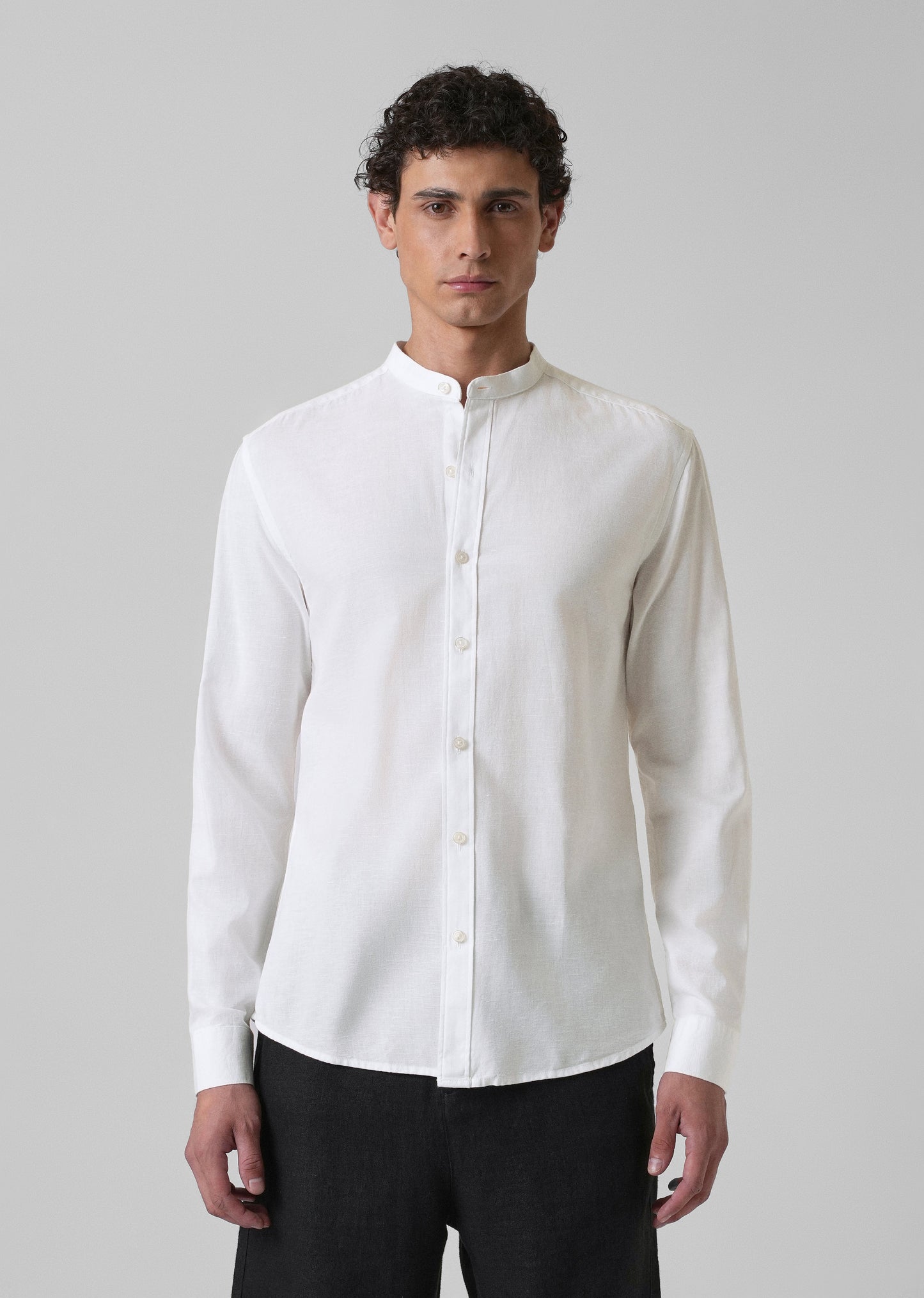 Ivory White Cotton Linen Shirt