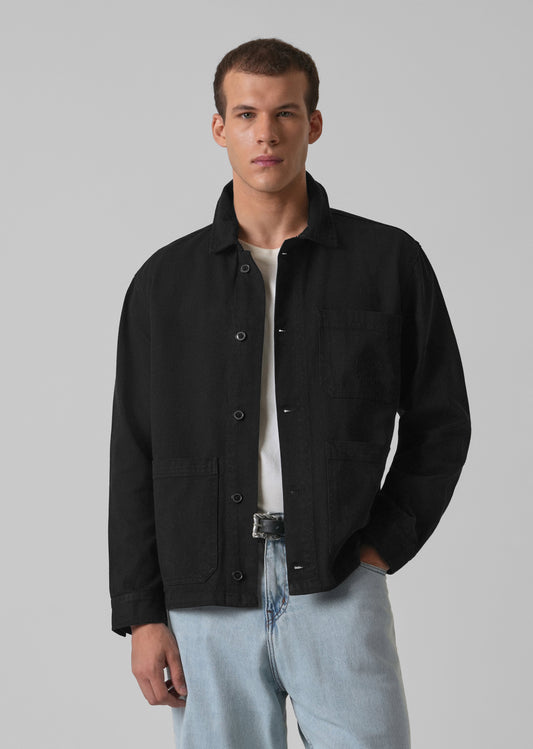 Jade Black Cotton Drill Jacket