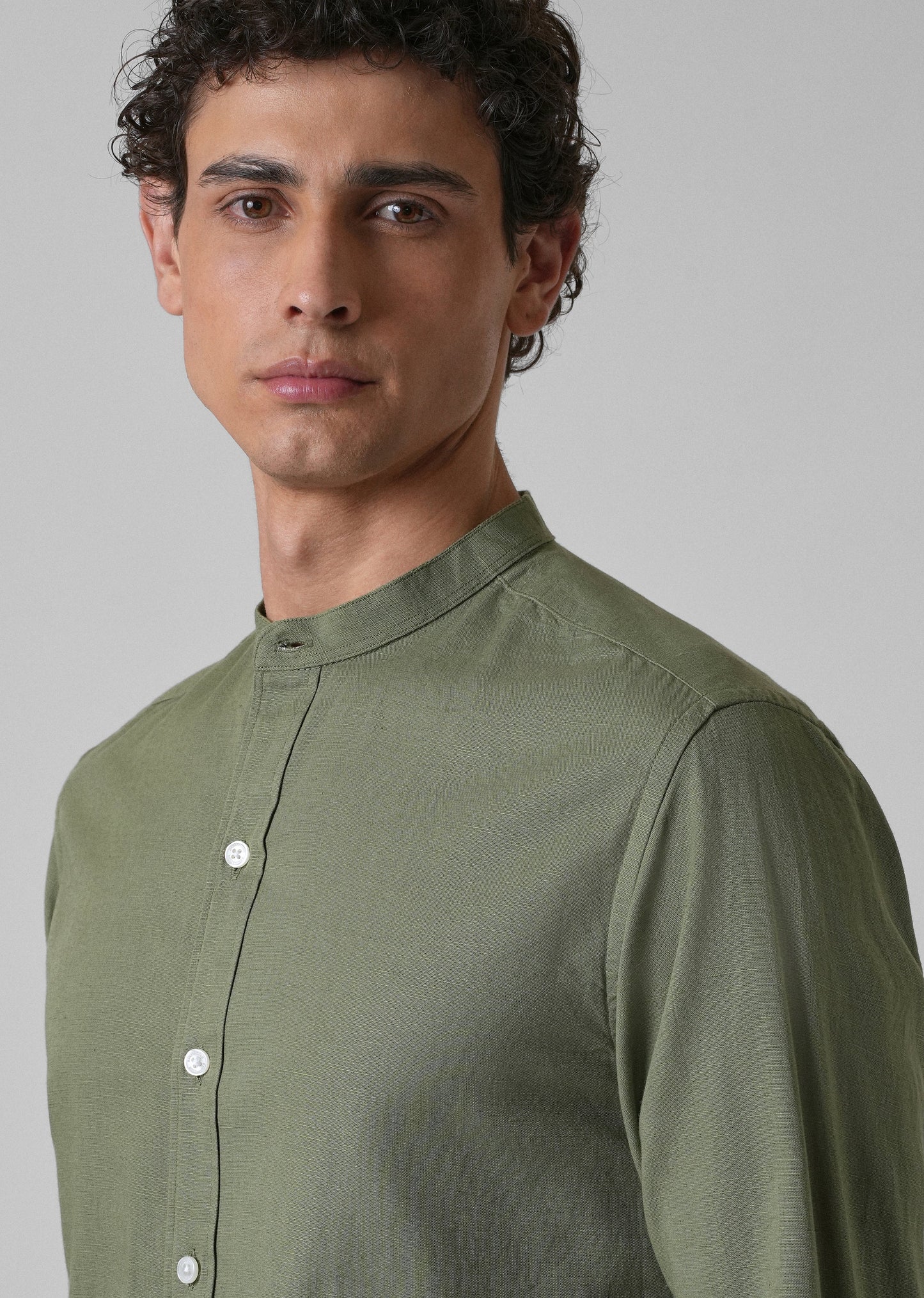 Kelly Green Cotton Linen Shirt