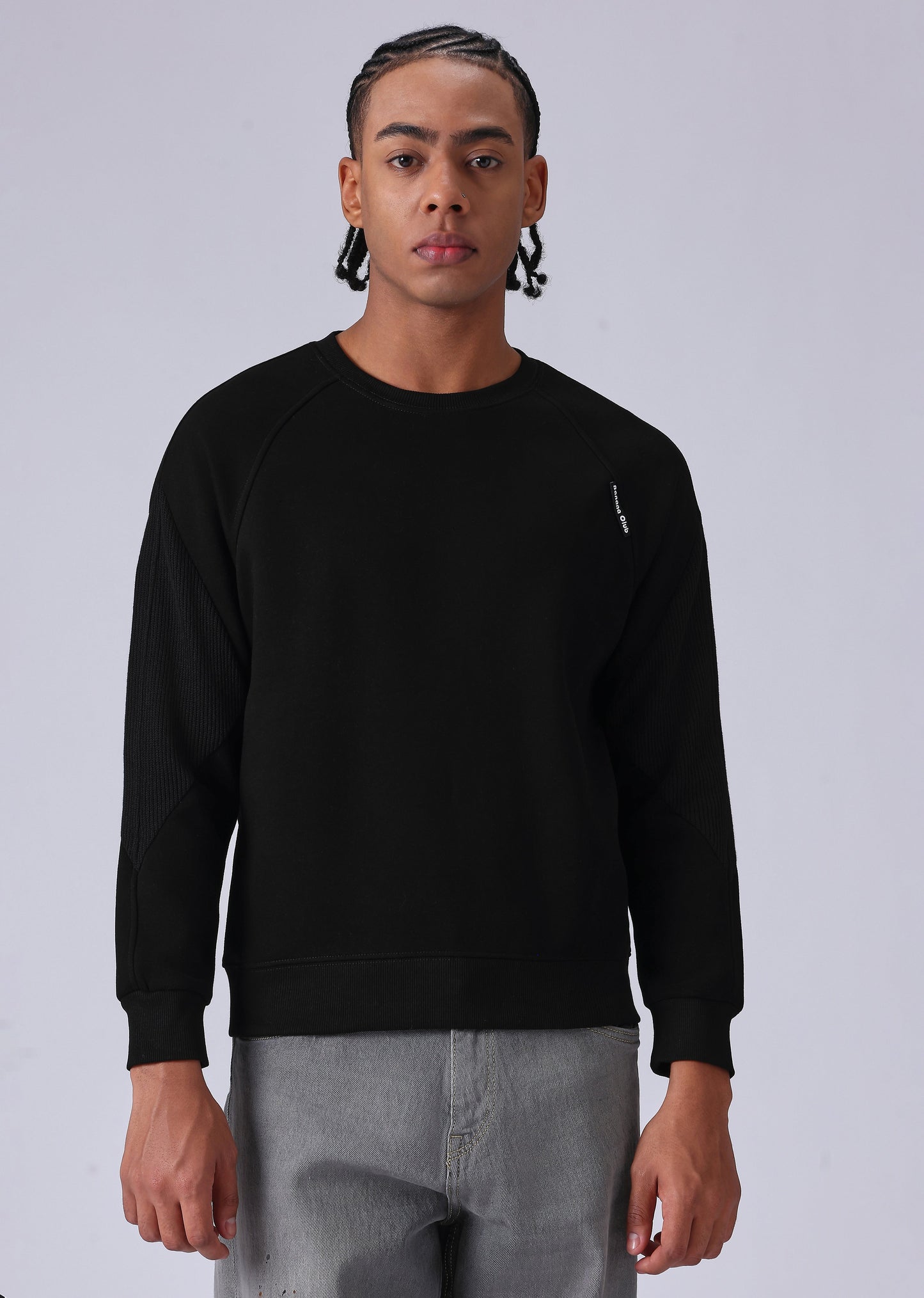 Knit Cut and Sew Black Sweatshirt
