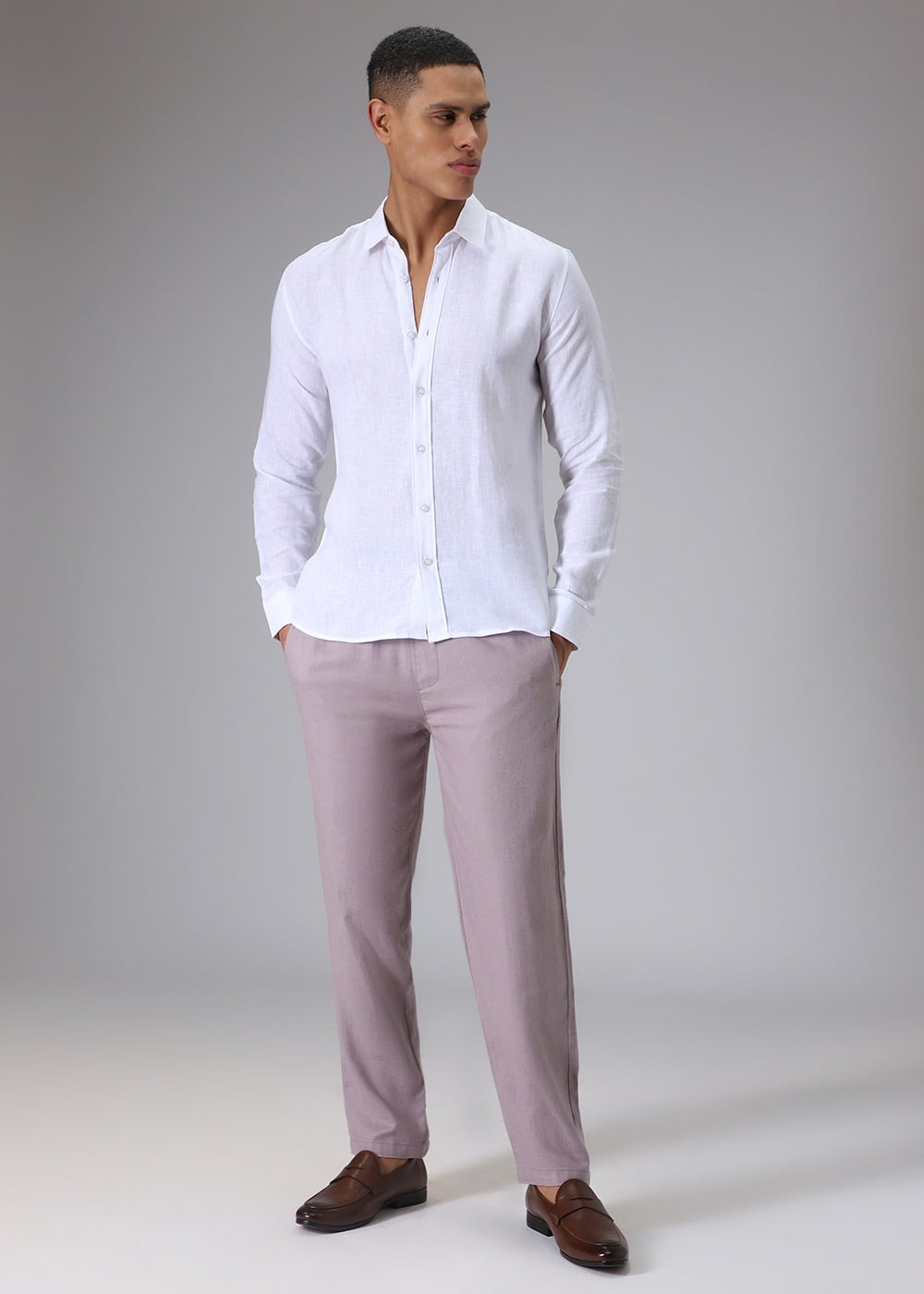 Lavender Drawstring Linen Pant