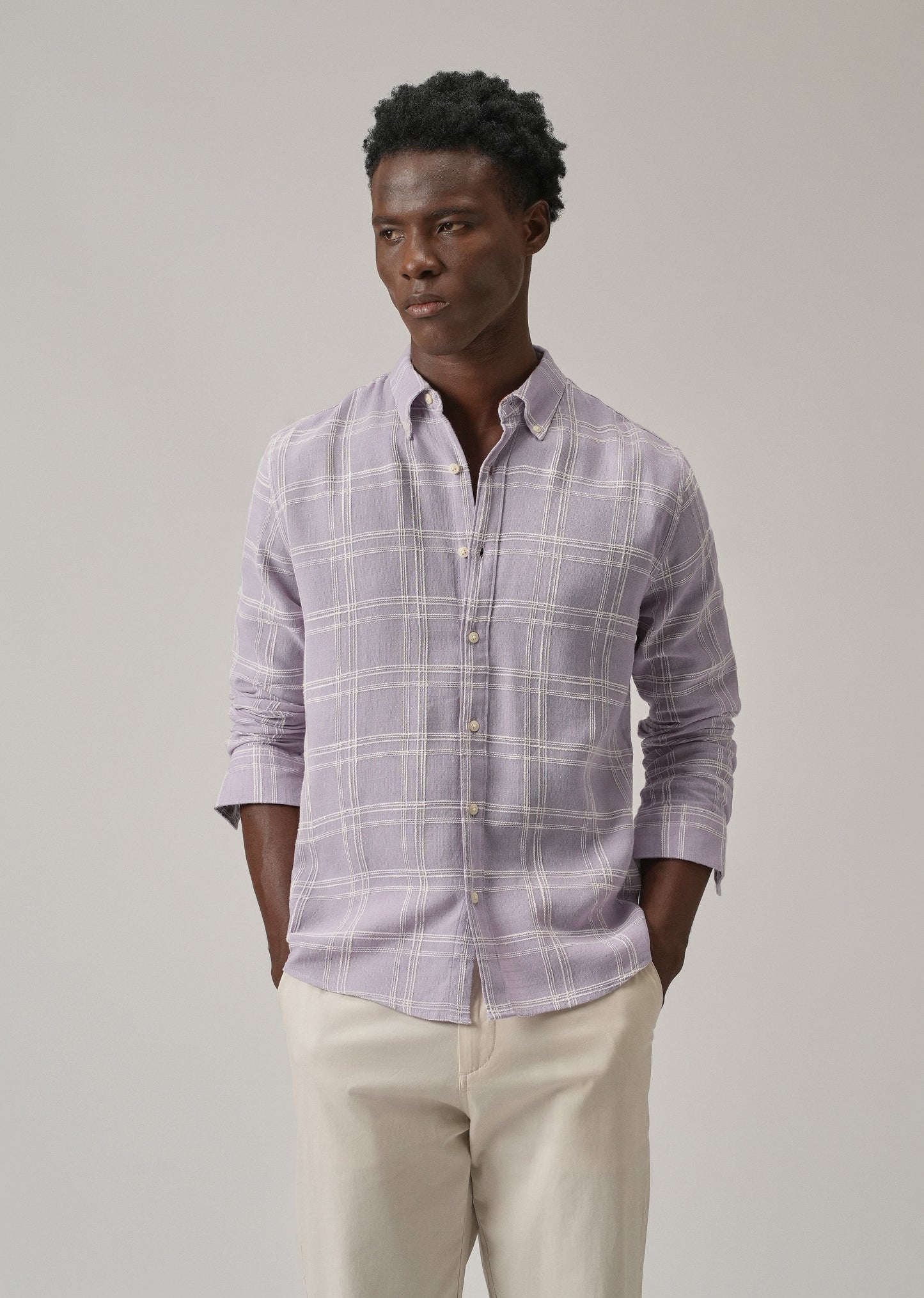 Lavender Chenille Check Shirt