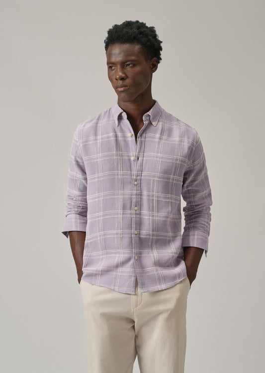 Lavender Chenille Check Shirt