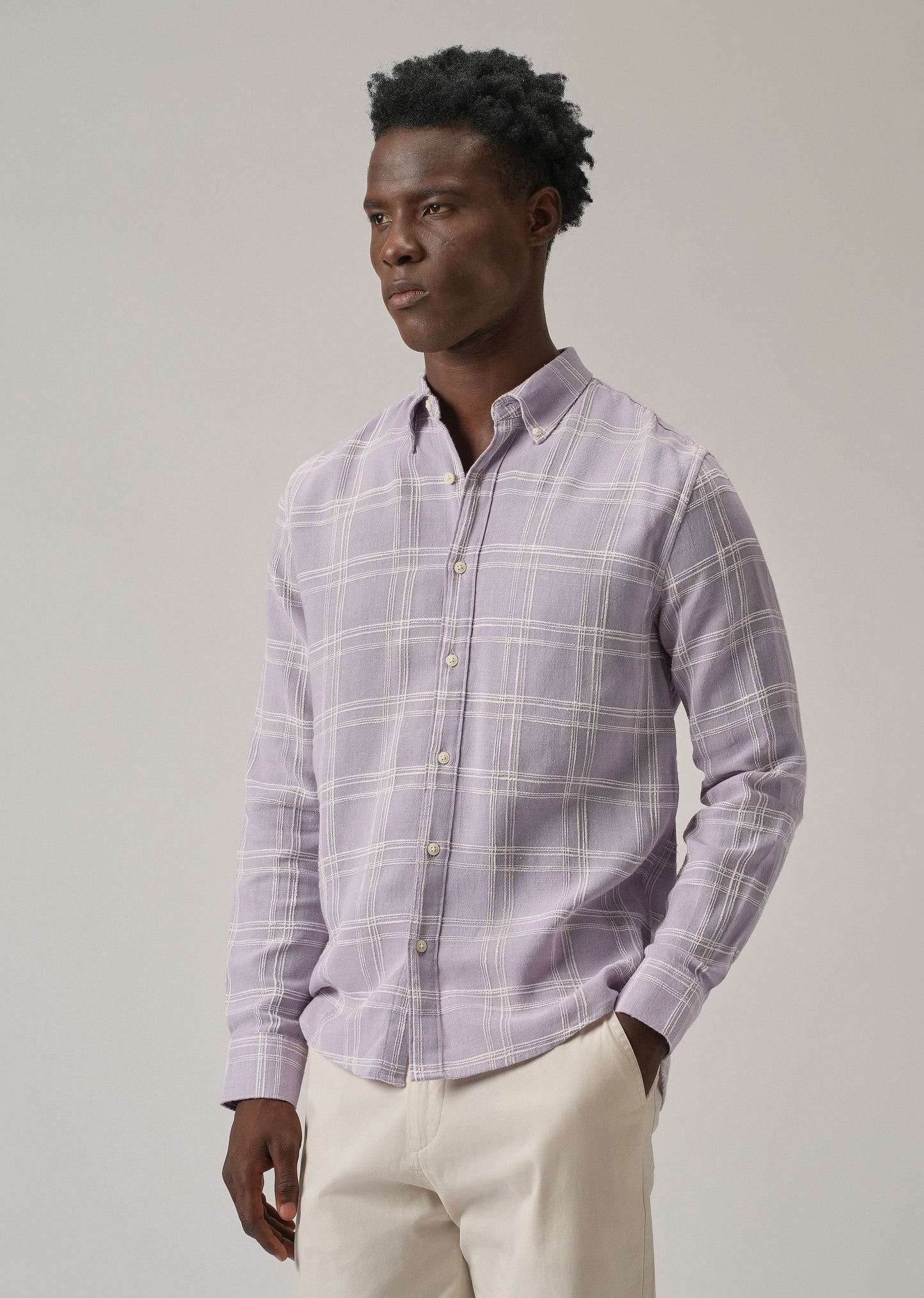 Lavender Chenille Check Shirt