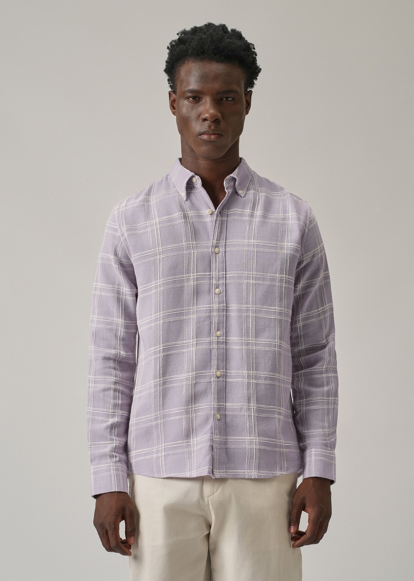 Lavender Chenille Check Shirt