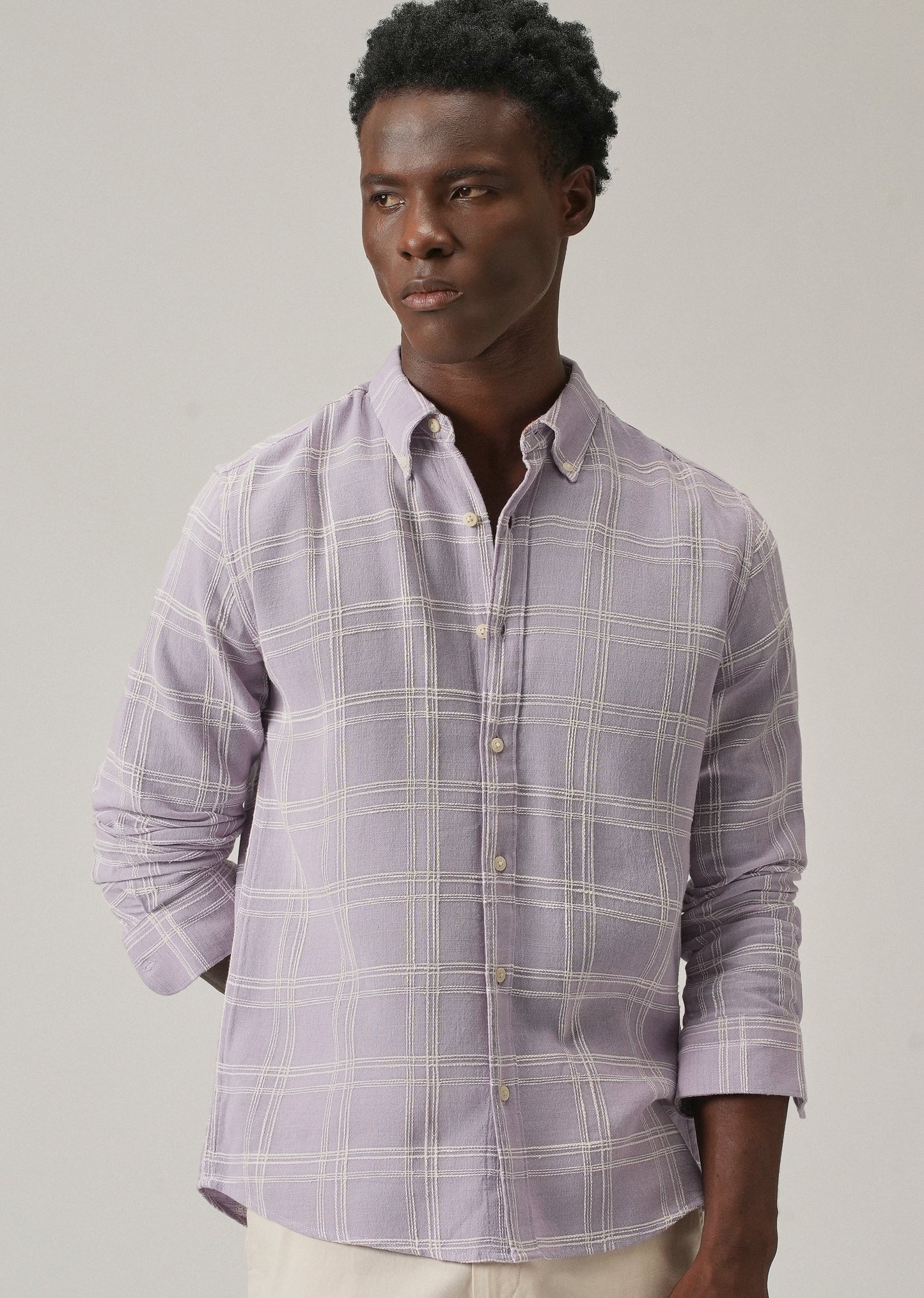 Lavender Chenille Check Shirt