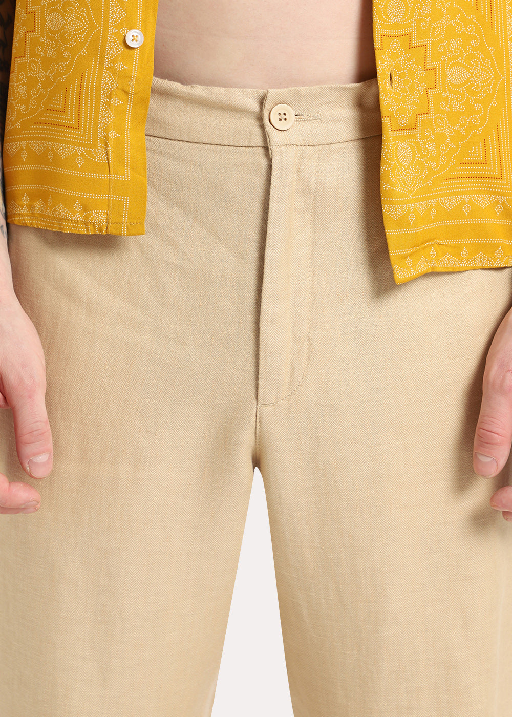 Light Beige Linen Pant
