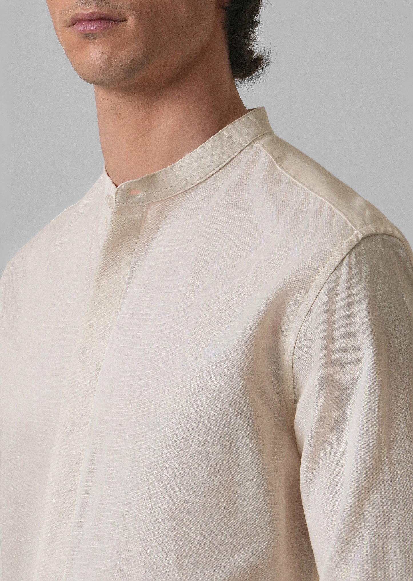 Light Cream Cotton Linen Shirt