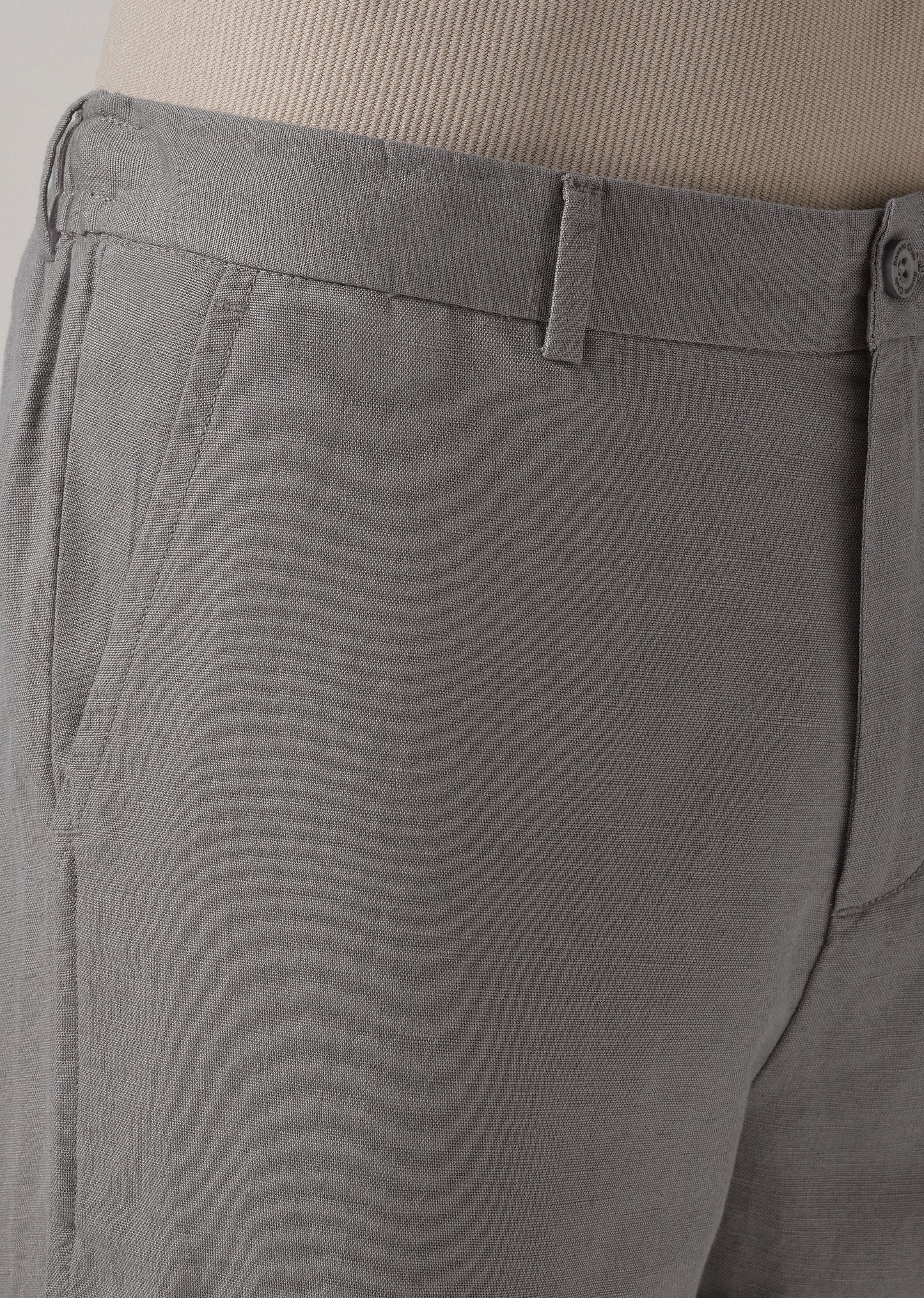 Light Grey Linen Relaxed Fit Trouser