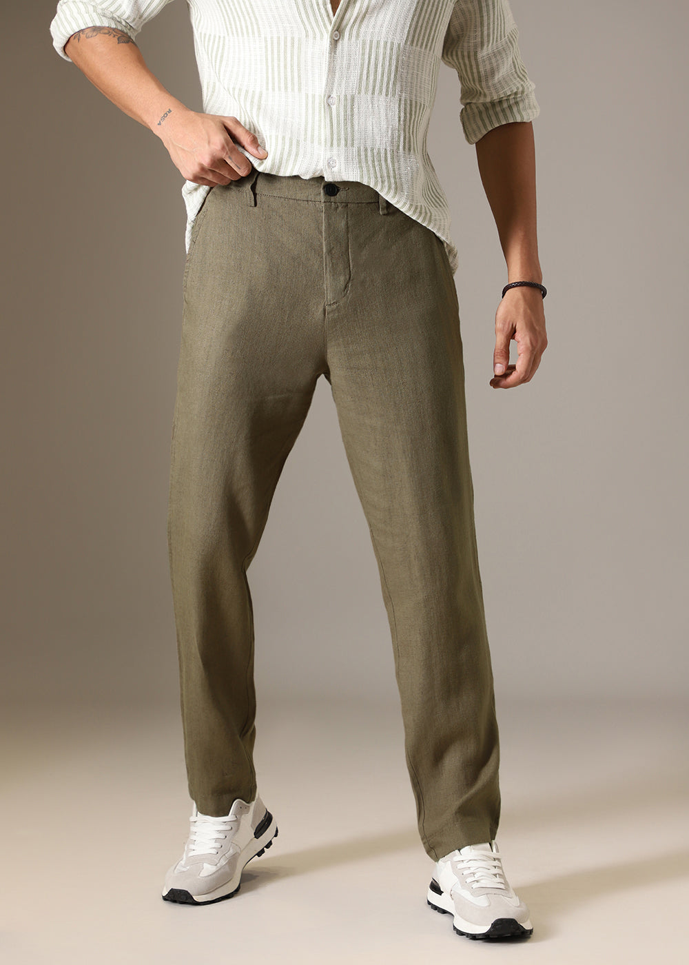 Light Olive Linen Pant