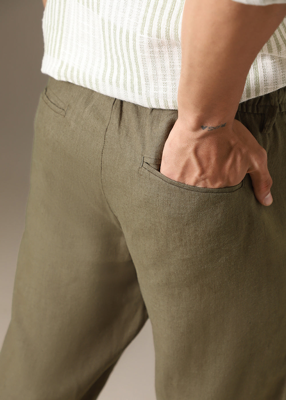 Light Olive Linen Pant