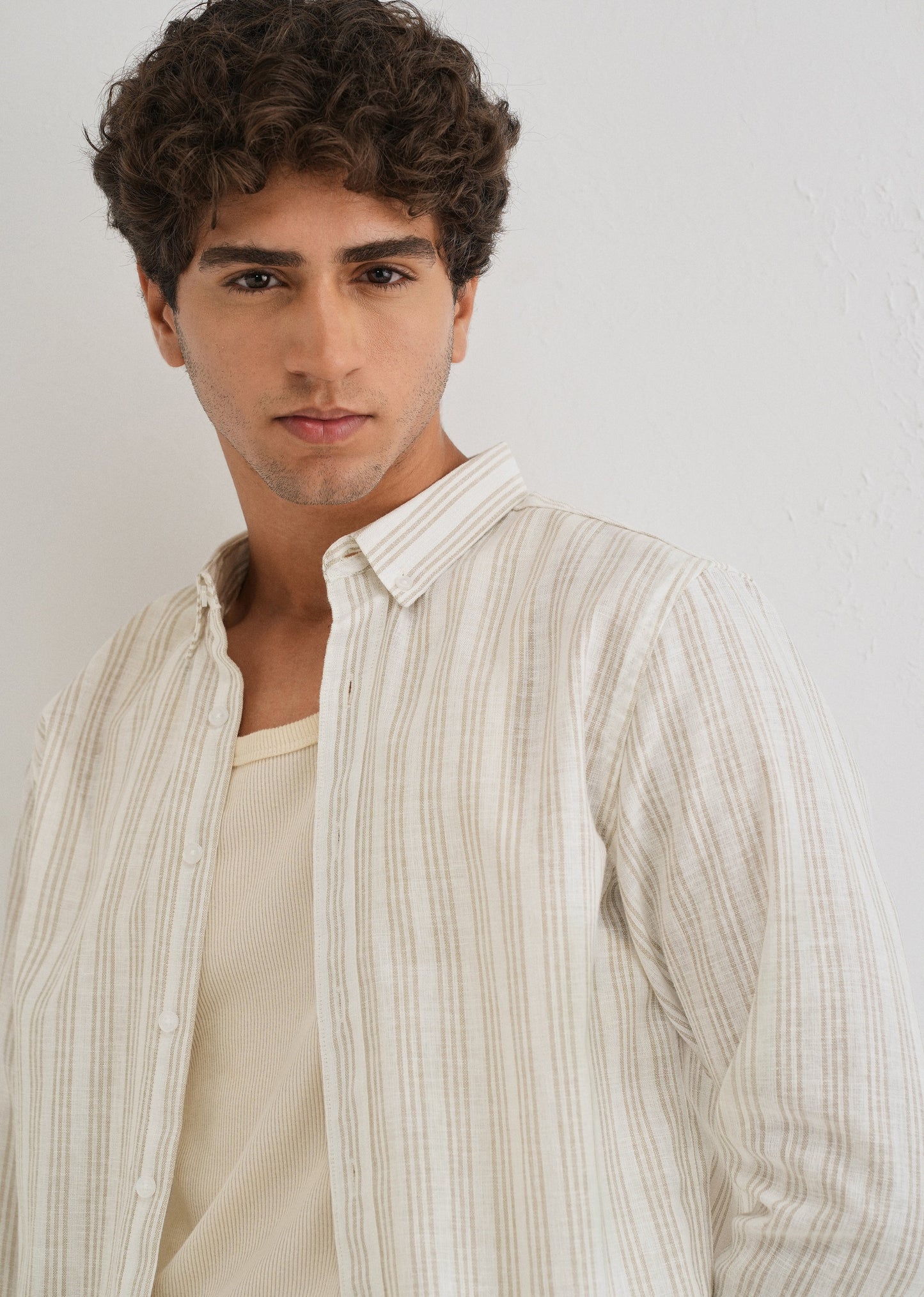 Loral Oak Stripe Blended Linen shirt