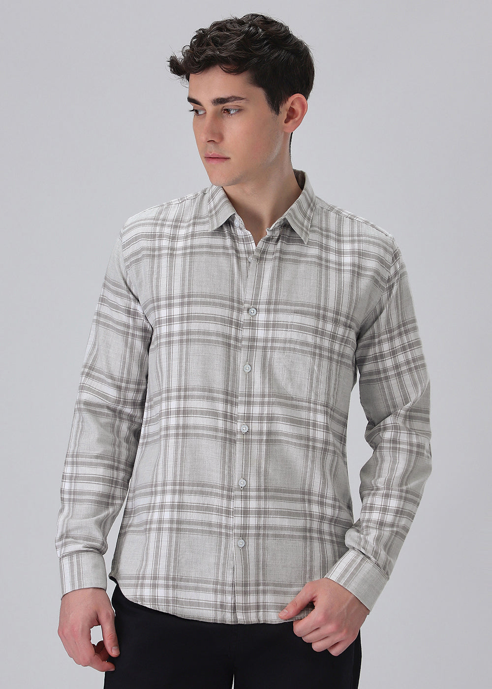 Melange Moon Grey Check Shirt