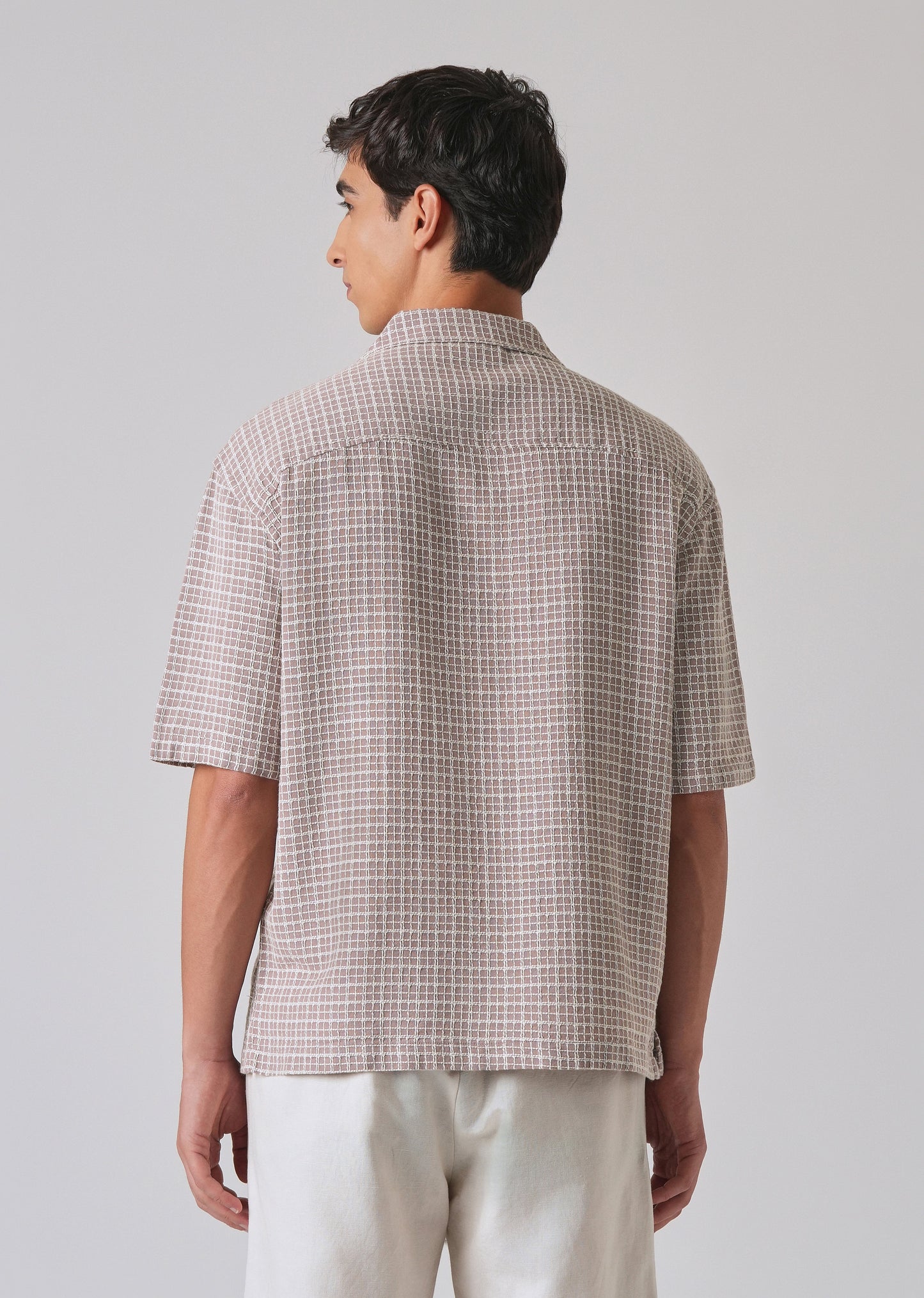 Mauve Cotton Chenille Check Shirt