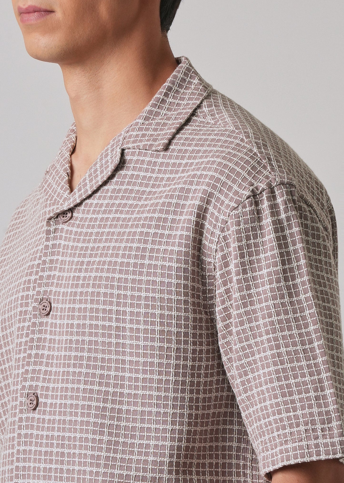 Mauve Cotton Chenille Check Shirt