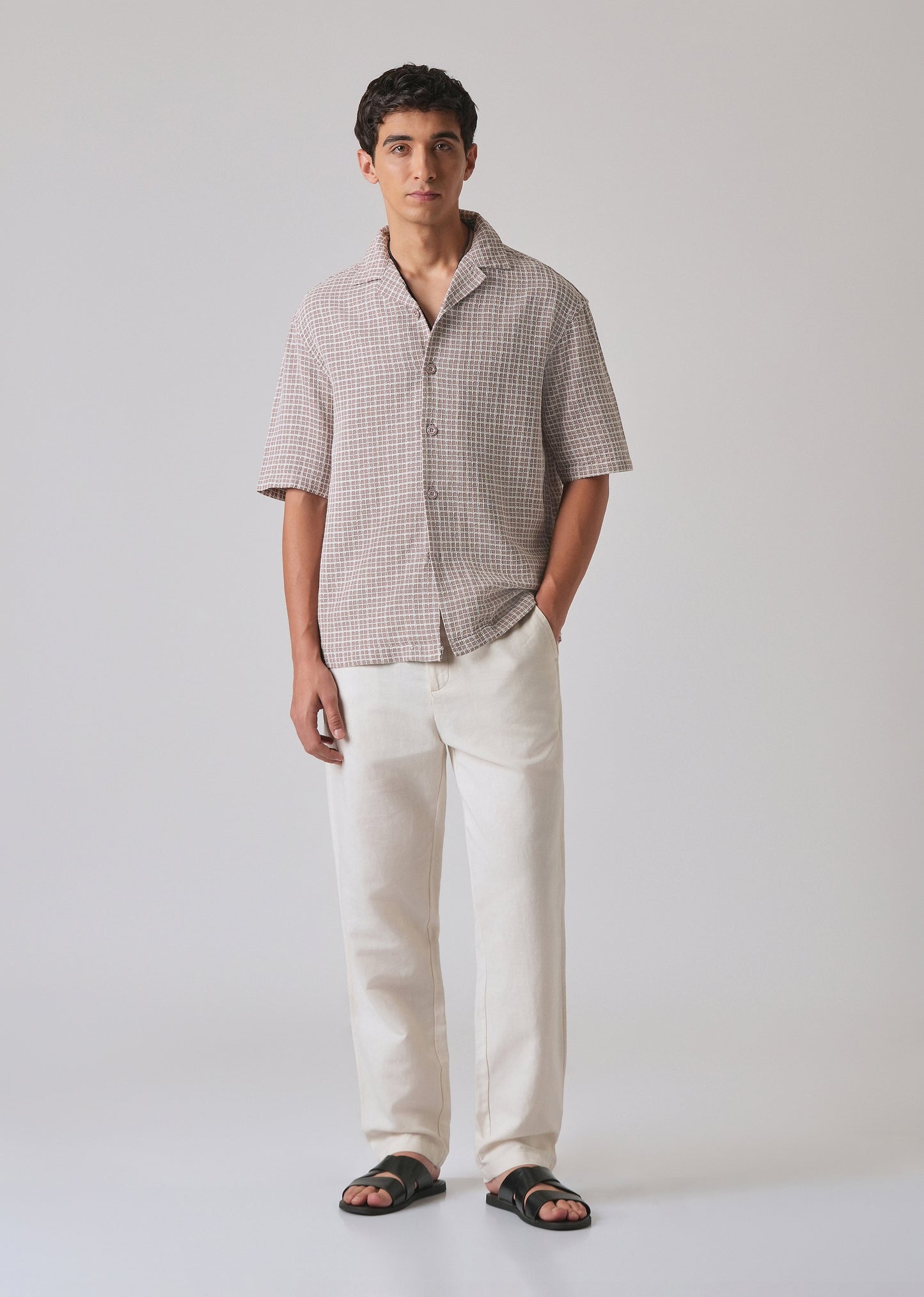 Mauve Cotton Chenille Check Shirt