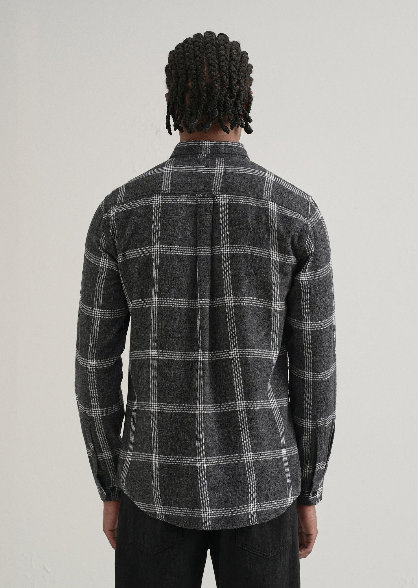 Melange Black Boxed Check Shirt