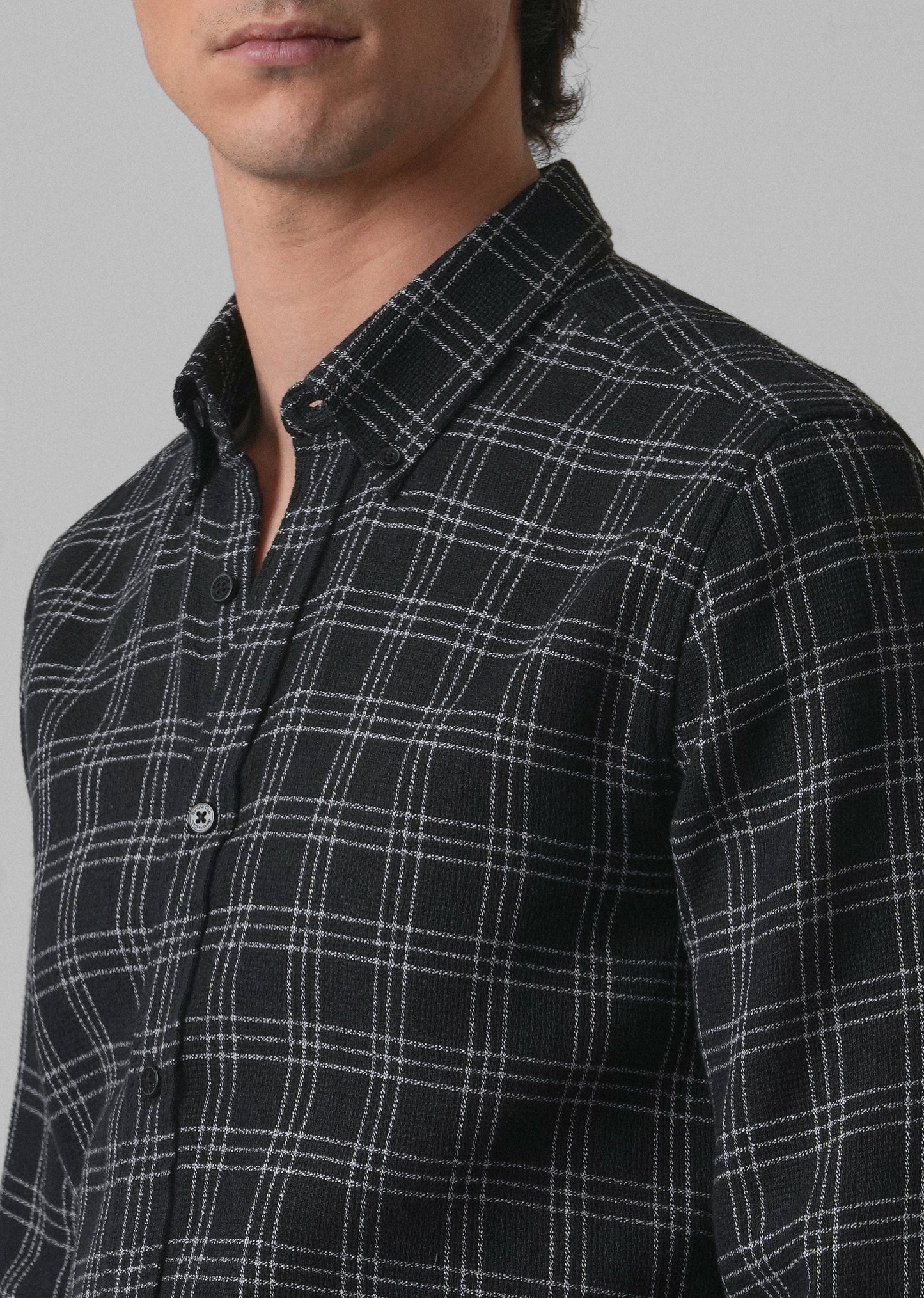 Melange Black Cannon Check Shirt