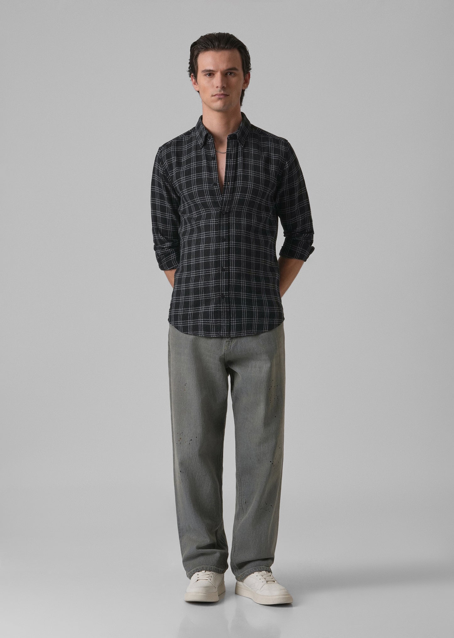 Melange Black Cannon Check Shirt