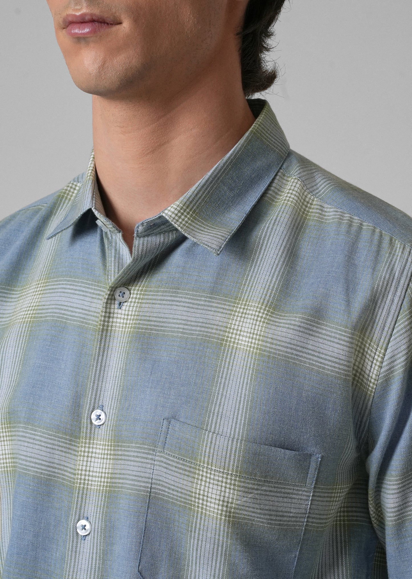 Melange Blue Bonnet Check Shirt