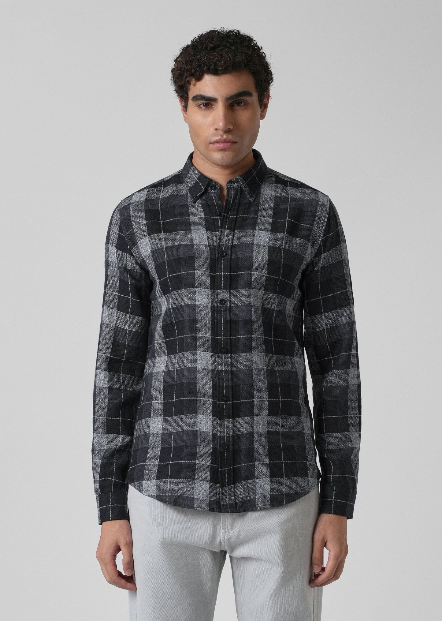 Melange Boldsquare Black Check Shirt