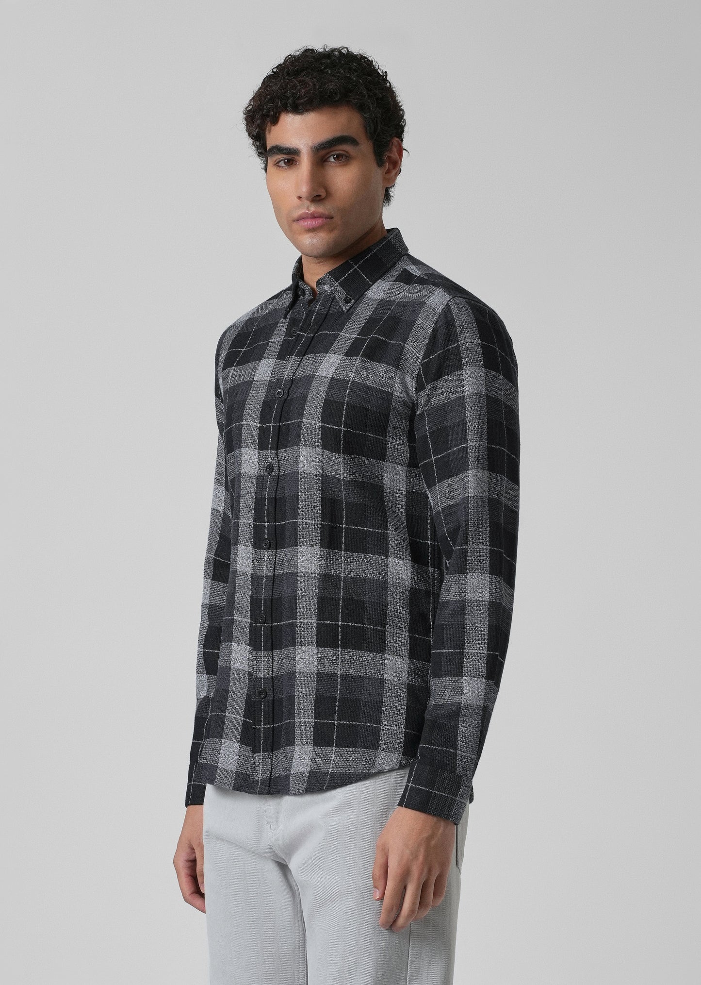 Melange Boldsquare Black Check Shirt