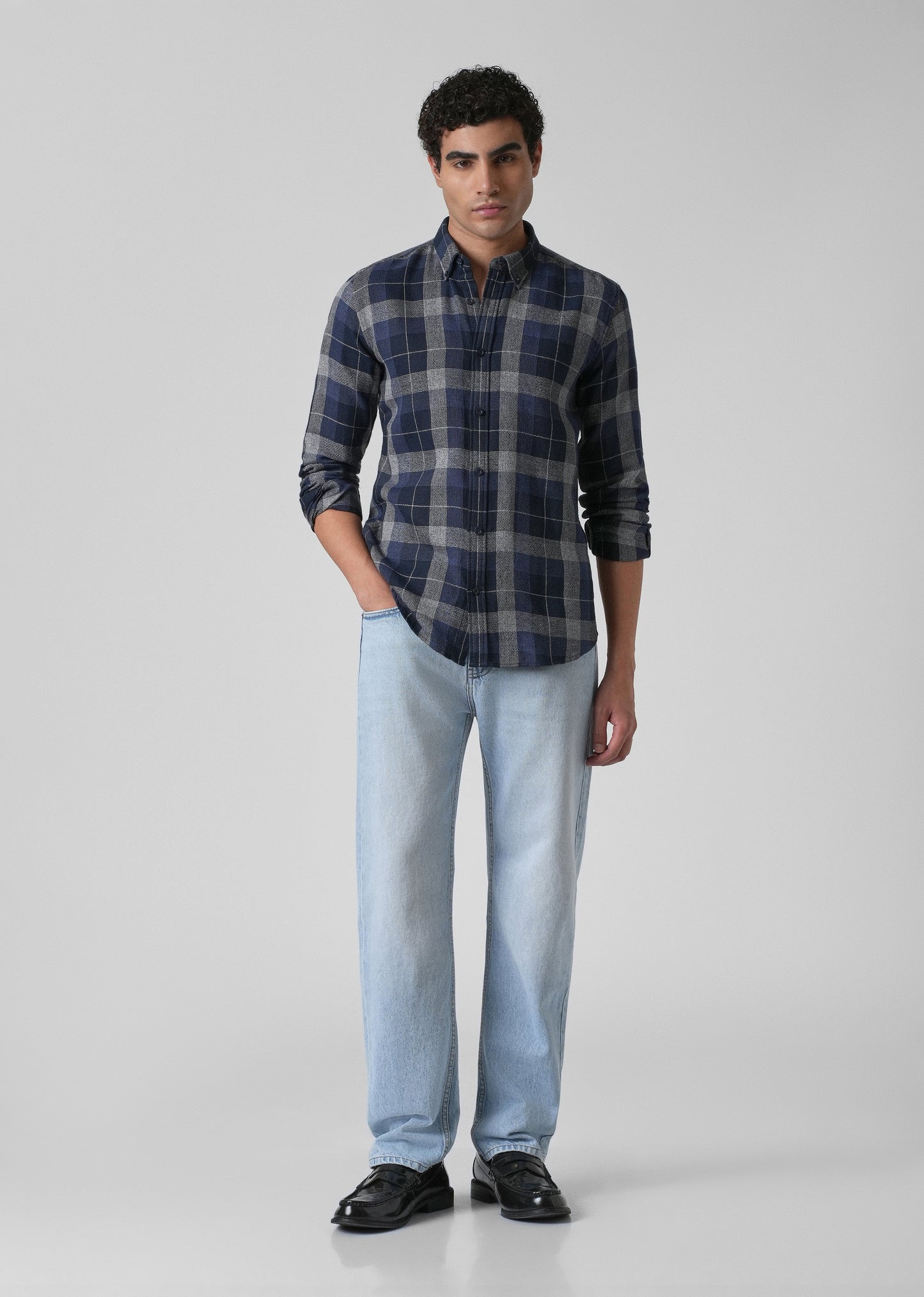 Melange Boldsquare Blue Check Shirt