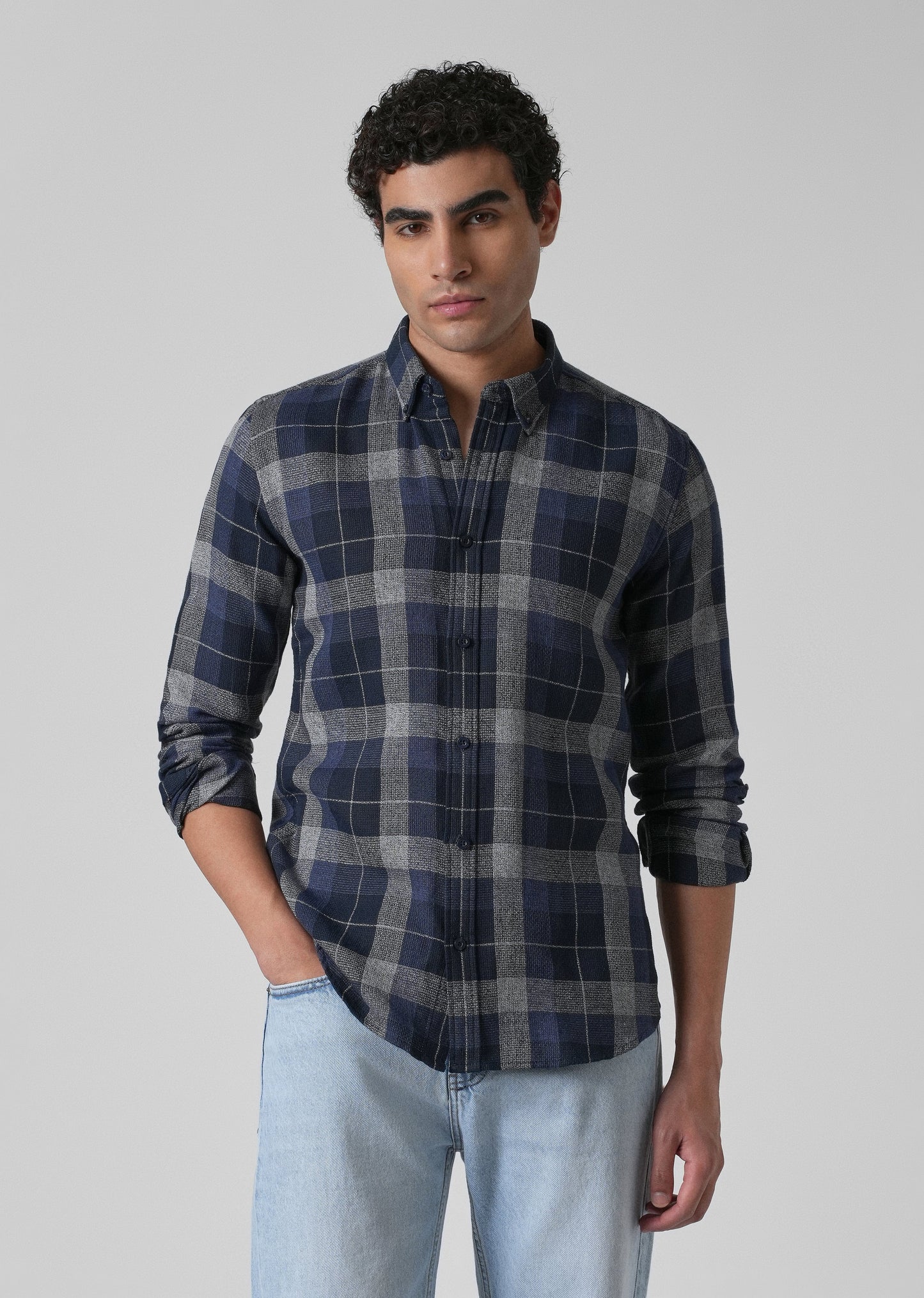 Melange Boldsquare Blue Check Shirt