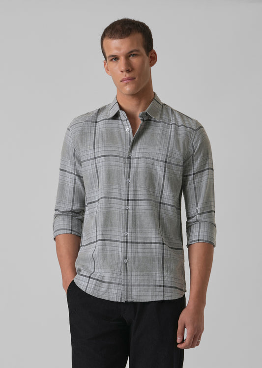 Melange Glacier Grey Check Shirt