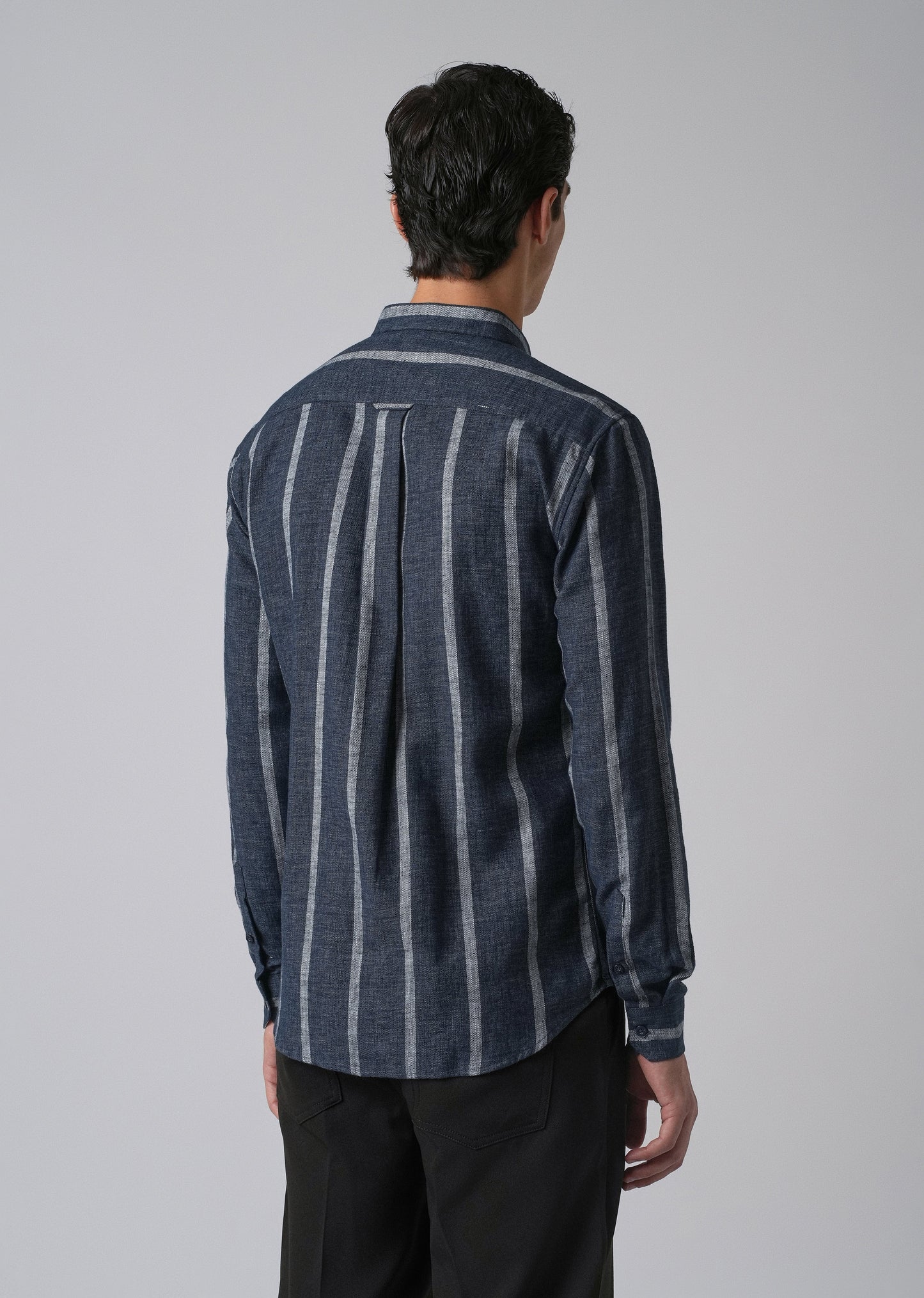 Melange Parallel Blue Stripe Shirt