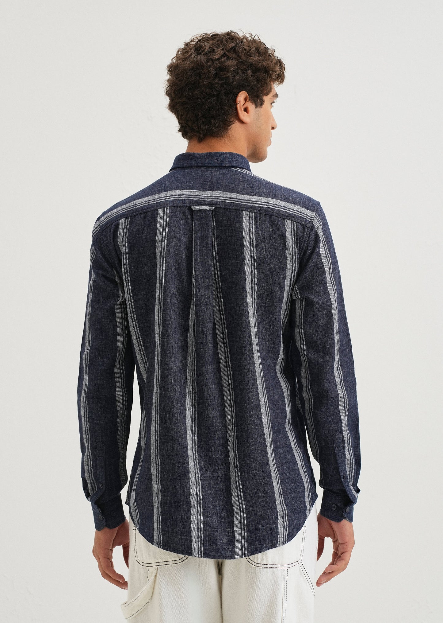 Melange Triadic Blue Stripe Shirt