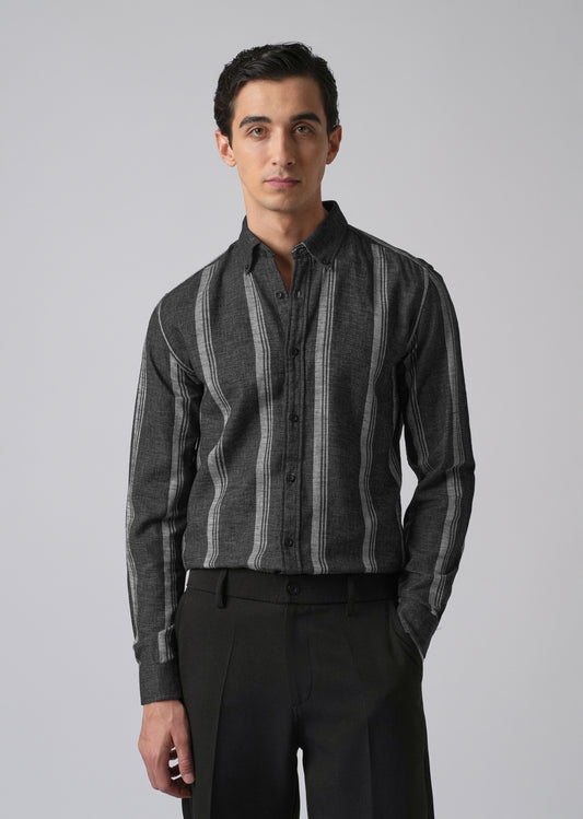 Melange Triadic Gray Stripe Shirt