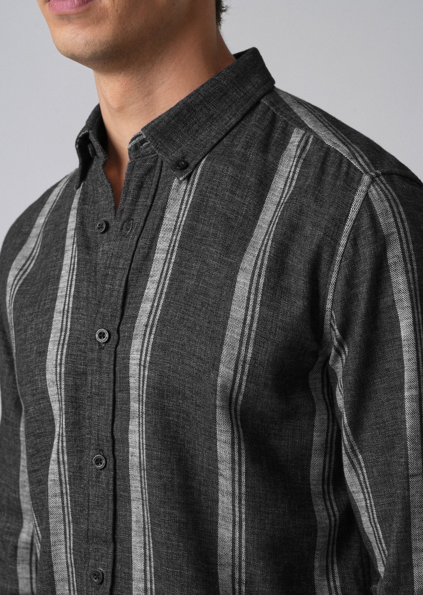 Melange Triadic Gray Stripe Shirt